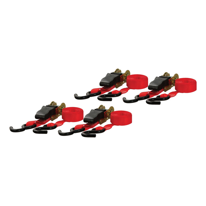 CURT 83002 16-ft Red Cargo Straps with S-Hooks (500-lb, 4-pk) C1