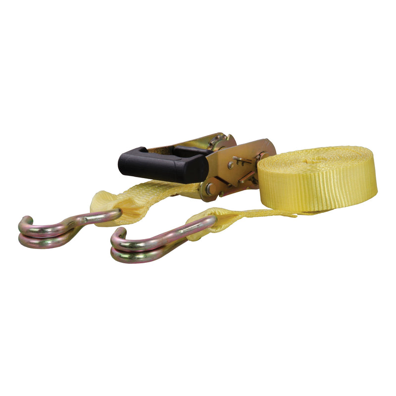 CURT 83036 Cargo Strap with J-Hooks, Yellow, 1,667-lb, 14-ft Q3