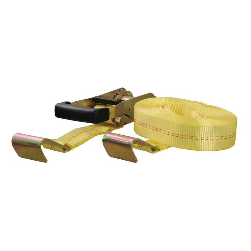 CURT 83048 27-ft Yellow Cargo Strap with Flat Hooks (3,333-lb) Z4