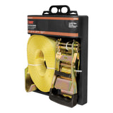 CURT 83048 27-ft Yellow Cargo Strap with Flat Hooks (3,333-lb)