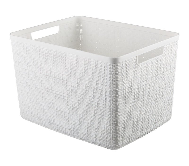 Curver Large Jute Weave Nesting Storage Basket, White N3