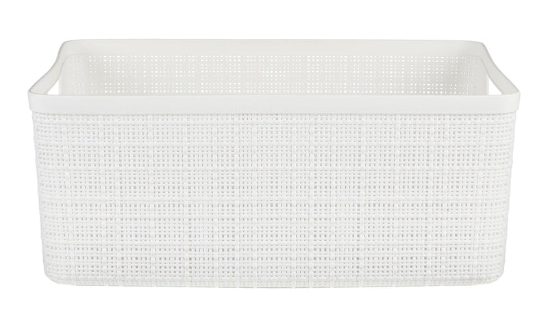 Curver Medium Jute Weave Nesting Storage Basket, White P5