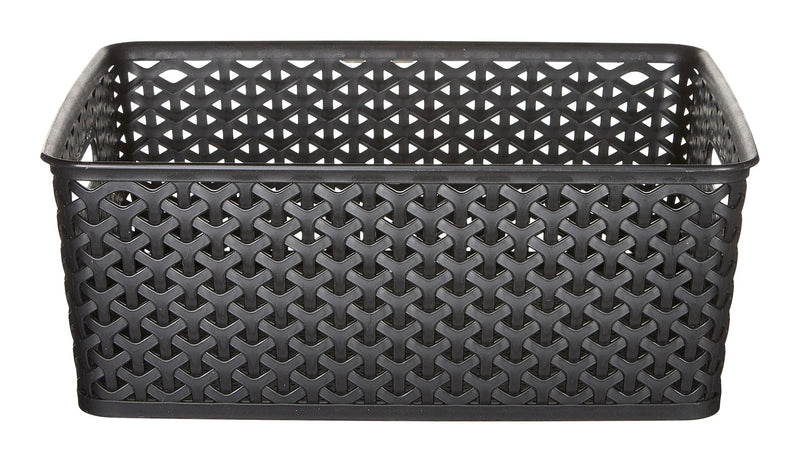 Curver My Style Woven Storage Basket, Medium, Black H7