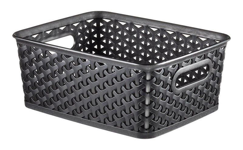 Curver My Style Woven Storage Basket, Small, Black K9