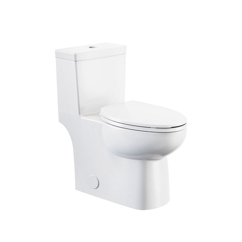 Danze 1-Piece Elongated Toilet Bowl with Soft Close, White, 3.8/4.8-L U1