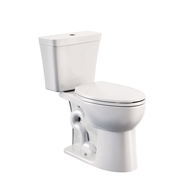 Danze 2-Piece Elongated Toilet Bowl with Soft Close, White, 3.8/4.8-L S6