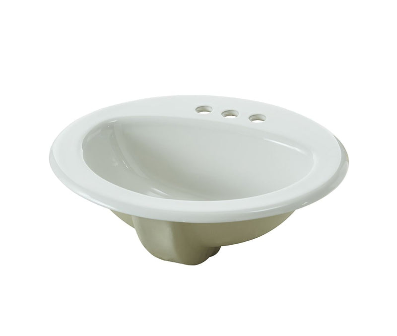 Danze Oval Drop-In Bathroom Sink, White, 4-in Centre, 20-in x 17-in Y6