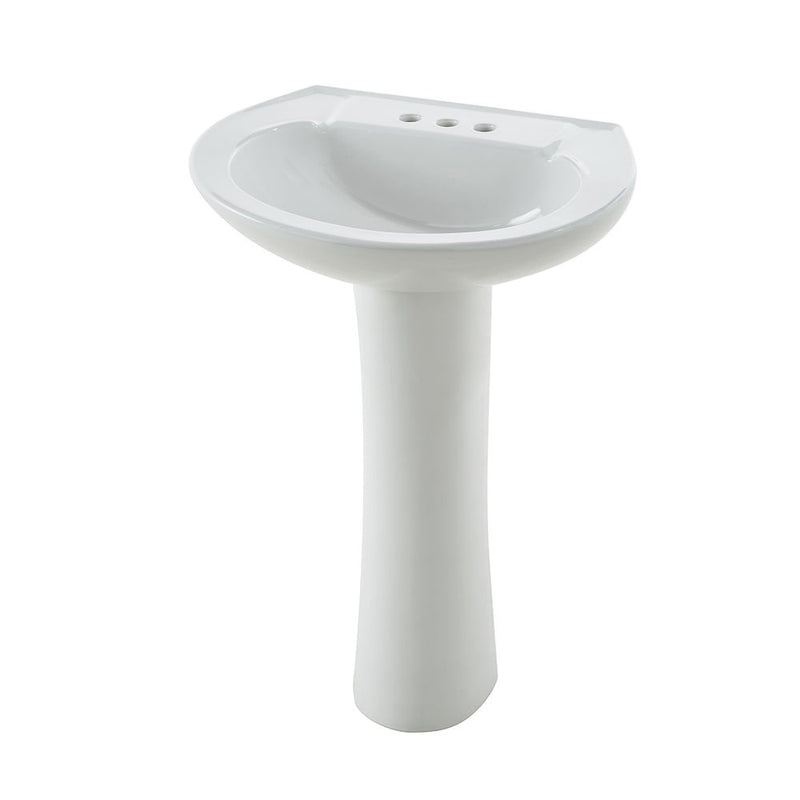 Danze Pedestal Sink with Leg, White, 22.64 x 18 x 33.66-in M8