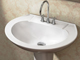 Danze Pedestal Sink with Leg, White, 22.64 x 18 x 33.66-in