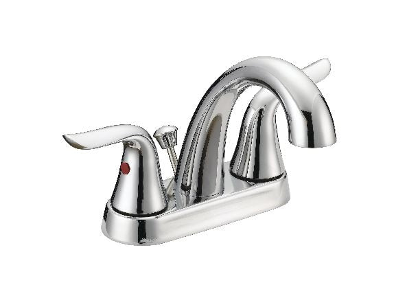 Danze Plymouth Double Handle 4-in Centreset Bathroom Sink Faucet with Pop-Up Drain, Chrome E0