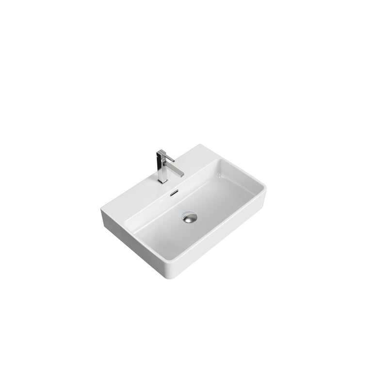Danze Scratch-Resistant Rectangle Vessel Sink, White, 23.6-in x 16.5-in B5
