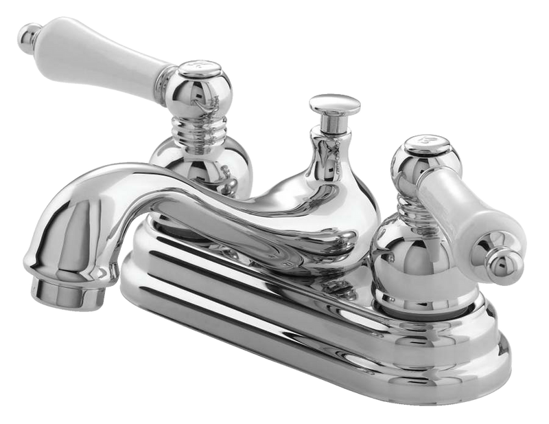 Danze Sheridan Double Handle 4-in Centreset Bathroom Sink Faucet with Pop-Up Drain, Chrome N8