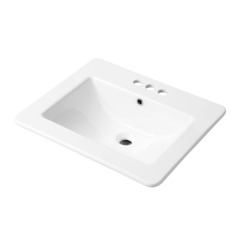 Danze Square Drop-In Basin with Overflow, White, 21 x 18.5-in L3