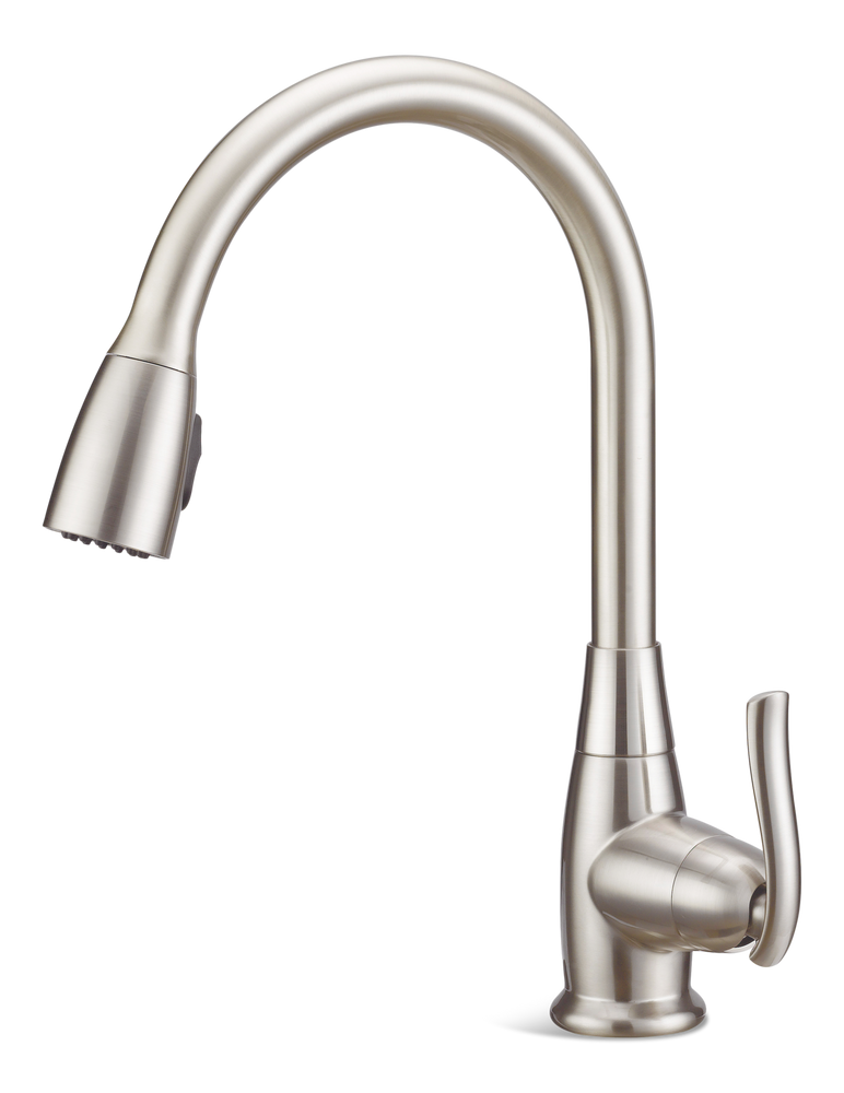 Danze Terrazo Single Handle Pull Down Kitchen Faucet, Stainless Steel I4