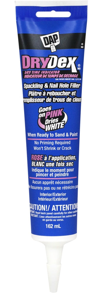 DAP DryDex Spackling Nail & Hole Repair Filler with Dry Time Indicator, Shrink-Proof, 162-mL P2