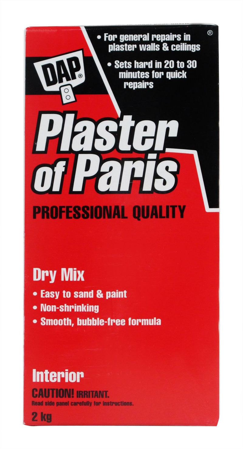 DAP Plaster Of Paris Professional Dry Mix Plaster For Indoor Wall & Ceiling Repairs, 1.8-kg Y1