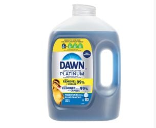 Dawn Platinum Liquid Dish Soap Detergent Refill, Fresh Rain, 1.52-L J1