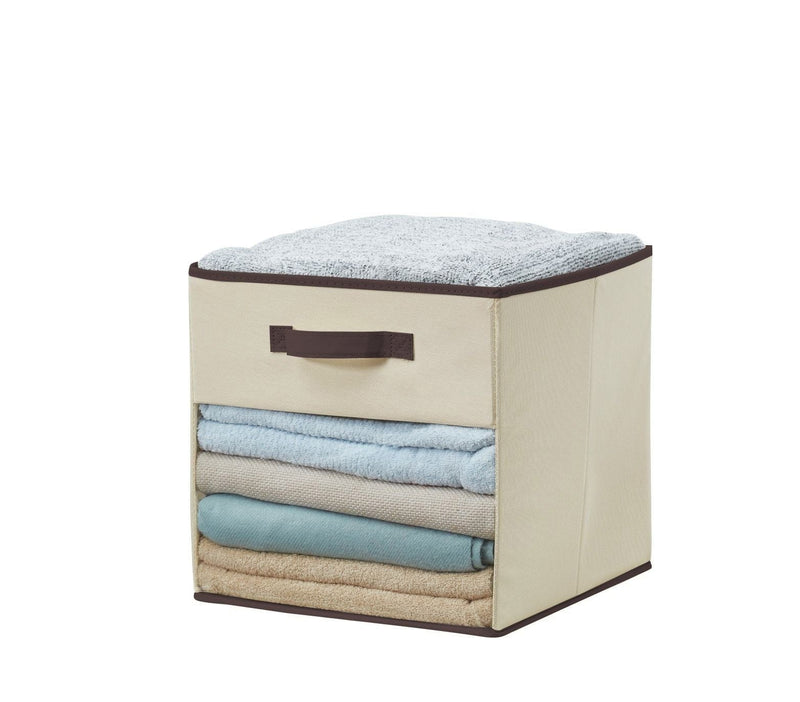 Decomomo Collapsible Transparent Front Cube, 11-in, 6-pk, Beige V1