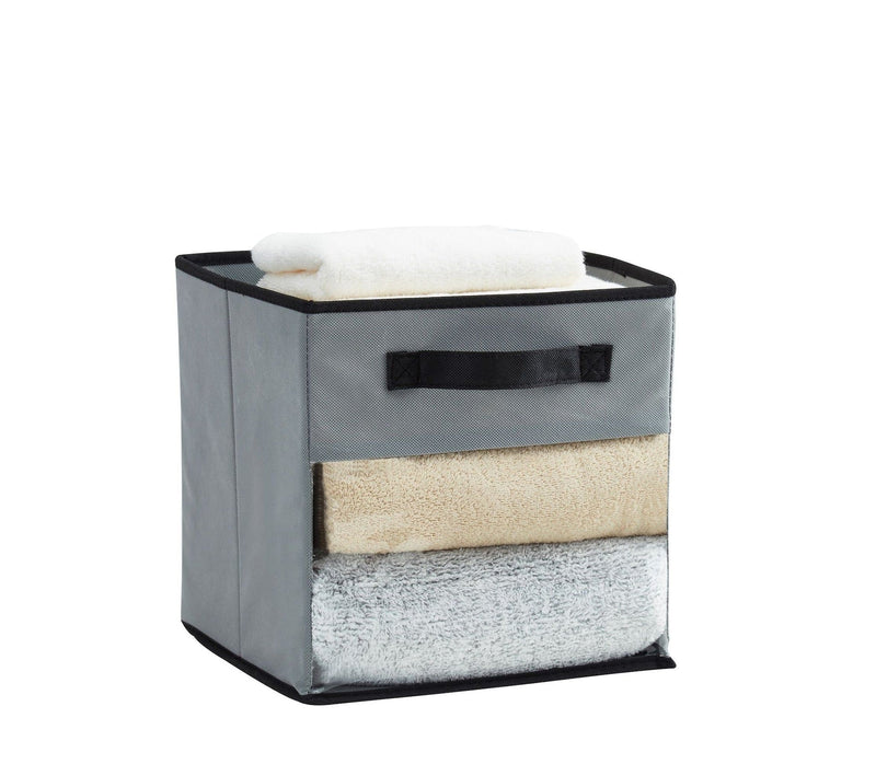 Decomomo Collapsible Transparent Front Cube, 11-in, 6-pk, Grey Q9
