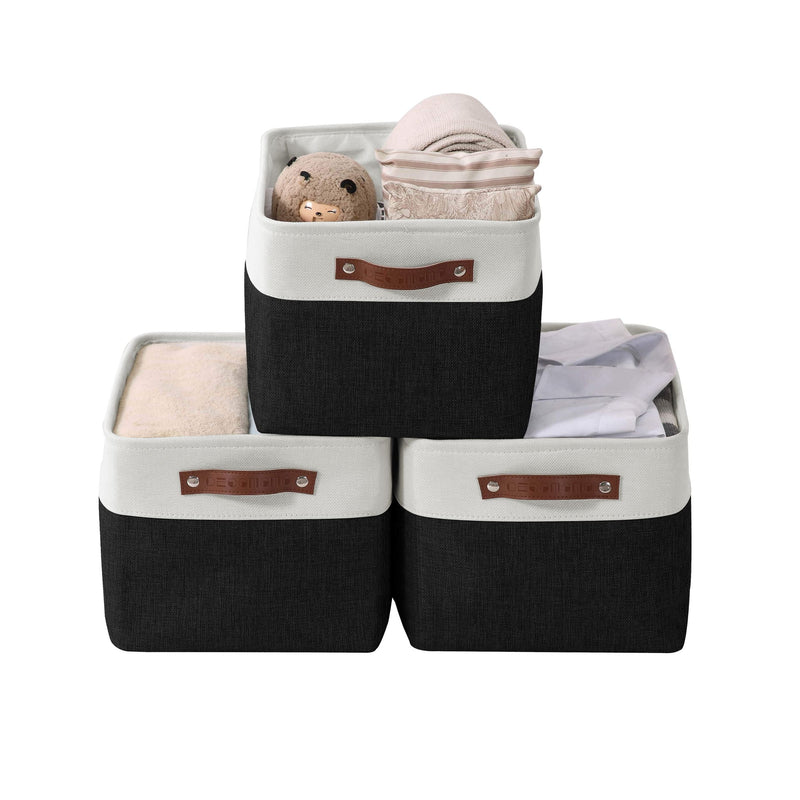 Decomomo Large Soft-Sided Foldable Storage Basket, 3-pk, Black U5