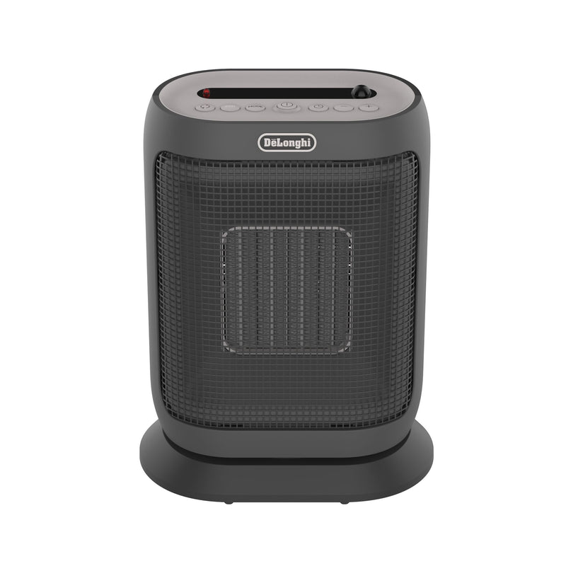 DeLonghi HFX42T15GI Oscillating Compact Ceramic Space Heater, 1500W, Grey A3