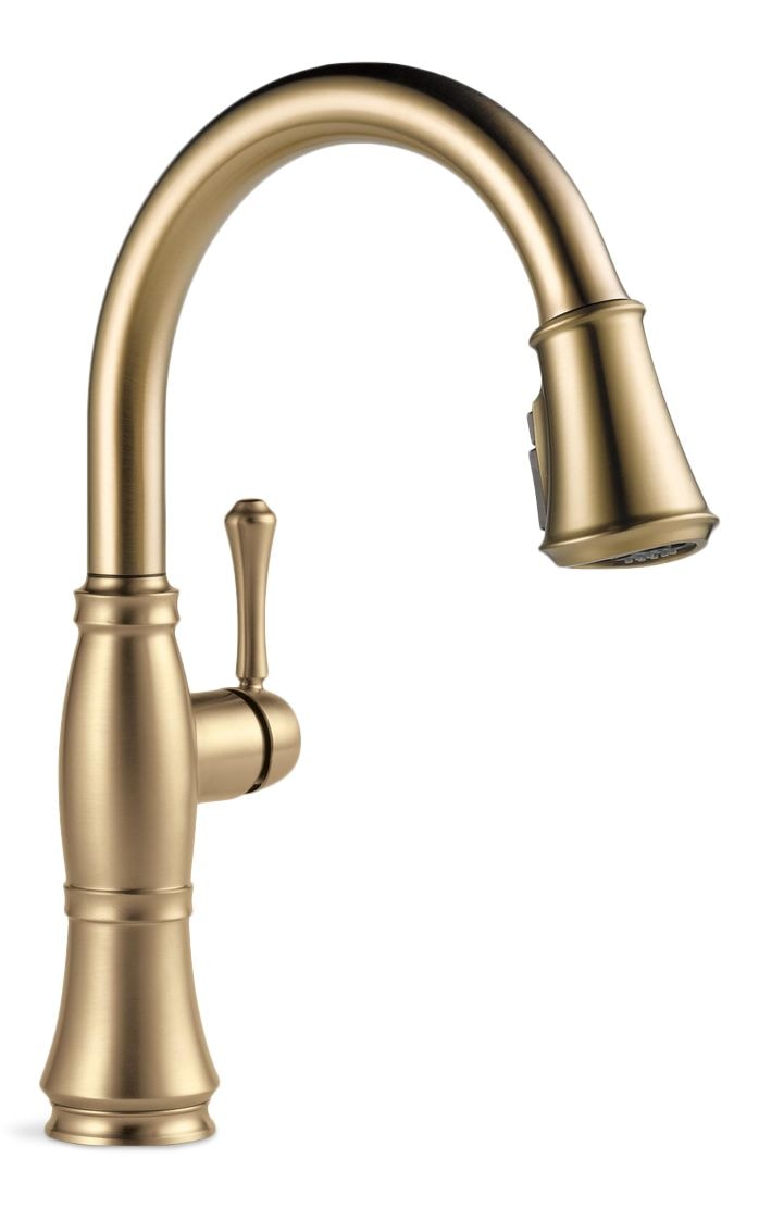 Delta Cassidy 1-Handle ShieldSpray Pull-Down Kitchen Faucet, Champagne Bronze G1