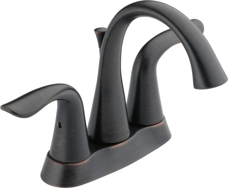Delta Faucet Lahara Double Handle Rigid Spout 4-in Centerset Bathroom Sink Faucet, WaterSense Certified, Venetian Bronze F3