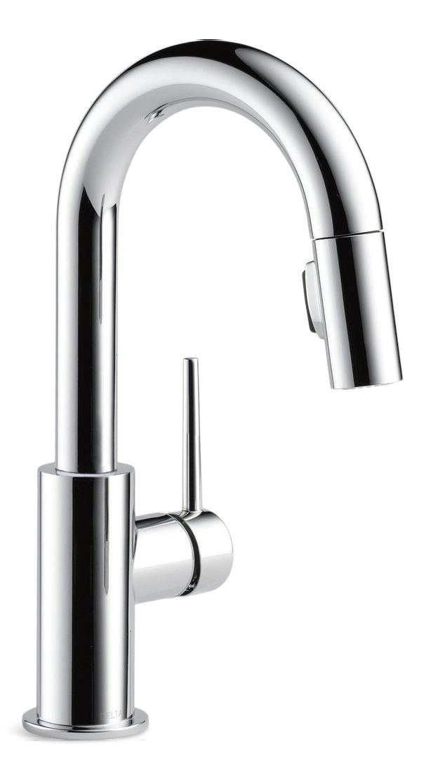 Delta Faucet Trinsic Single Handle High Arc Pull Down Bar/Prep Kitchen Faucet, Assorted Finishes O5