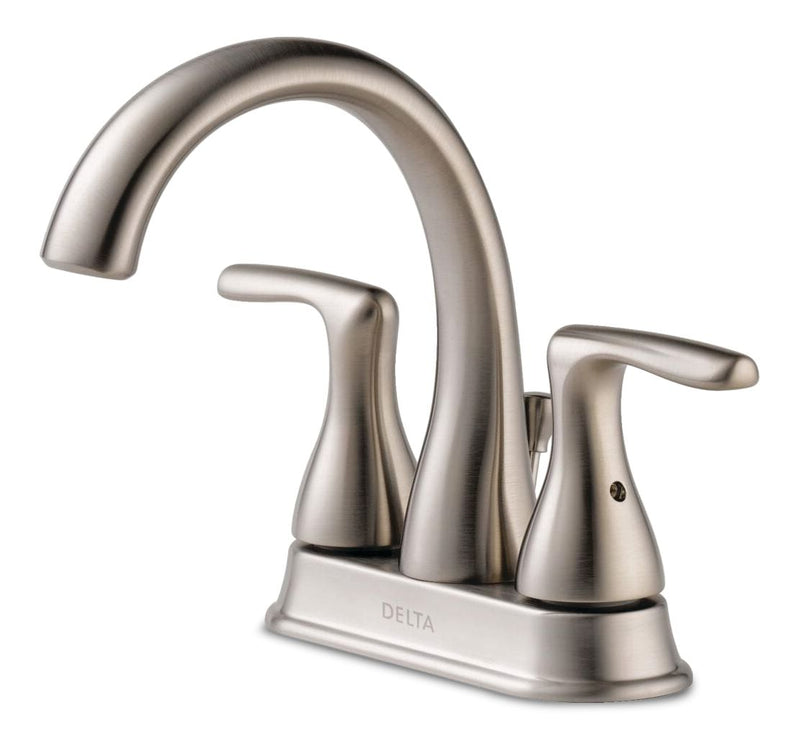 Delta Principals 2-Handle Lavatory Sink Faucet, Centreset Installation, Brushed Nickel R5