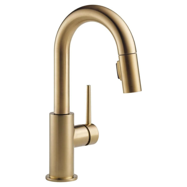 Delta Trinsic 1-Handle Pull-Down Bar/Prep Faucet, Champagne Bronze L6