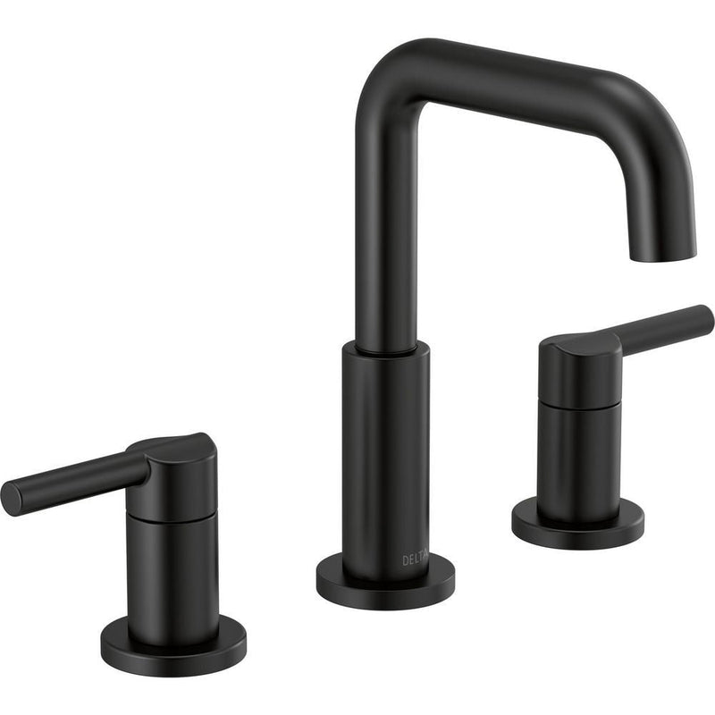 Delta Two Handle Widespread Bathroom Faucet, Matte Black H4