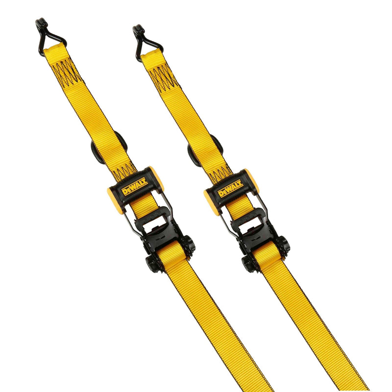 DEWALT 3,300-lb Ratchet Tie Down Strap, Weatherproof, 1.5-in x 16-ft (3.8 cm x 4.8 m), 2-pk A8