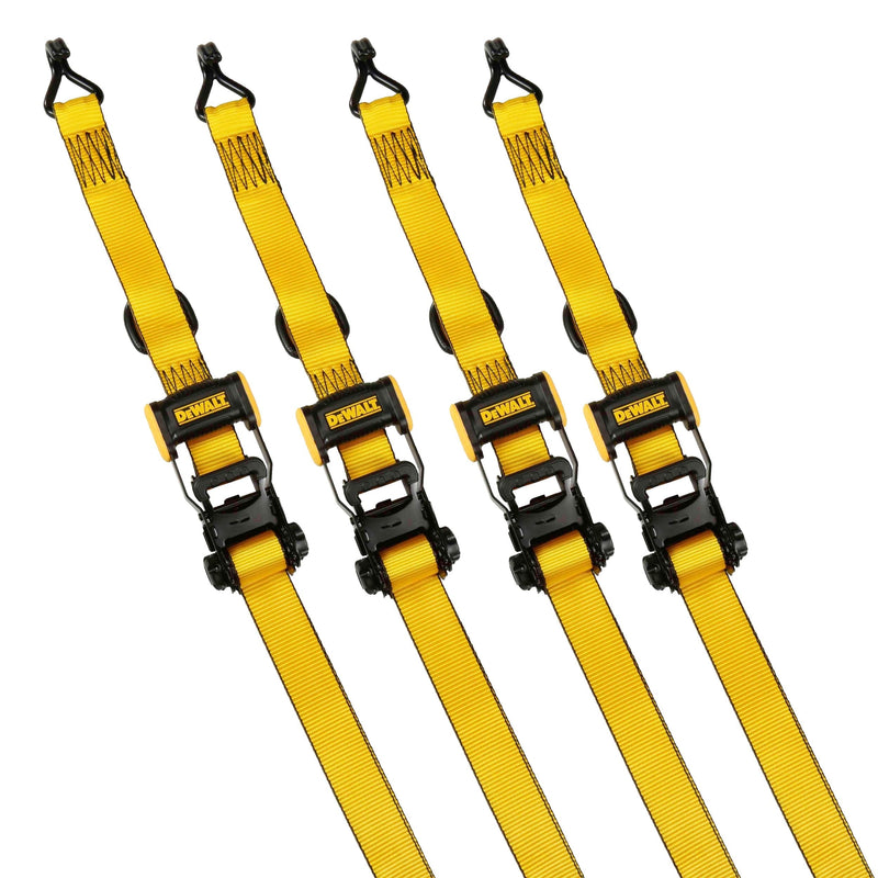 DEWALT 3,300-lb Ratchet Tie-Down Straps, Weatherproof, 1.5-in x 16-ft, 4-pk C9