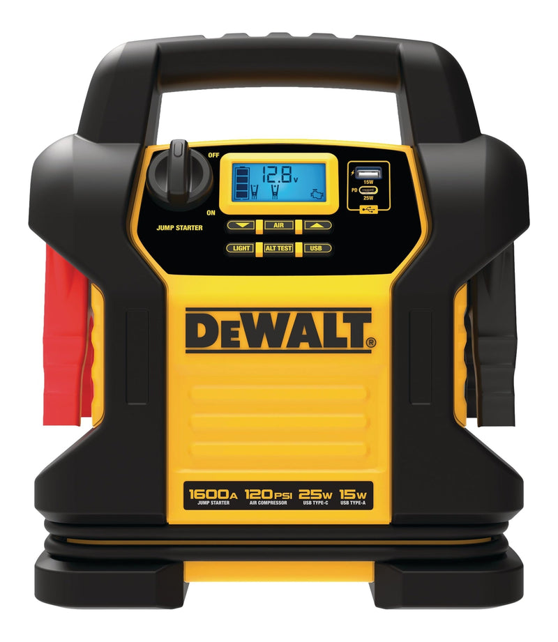 DEWALT DXAEJ14CA Booster Pack/Jump Starter, With Auto-Stop Digital Air Compressor, 1600 Peak Amp, 12V K9