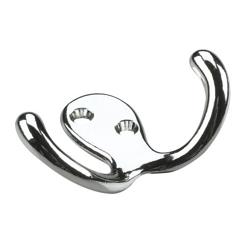 Double Wardrobe Hook, Chrome, 4pk T3