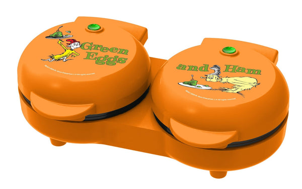 Dr. Seuss Dual Non-Stick Mini Grill & Griddle, 1100 W, Orange C5