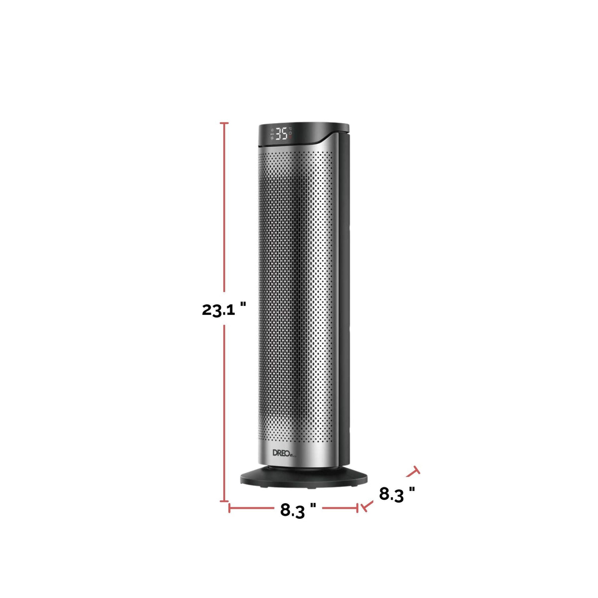 DREO Home 1500W PTC Convection Oscillating Ceramic Electric Tower Heater, 23-in