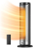 DREO Home 1500W PTC Convection Oscillating Ceramic Electric Tower Heater, 23-in