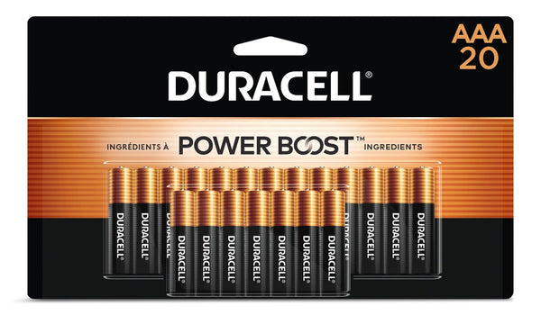 Duracell Coppertop AAA Batteries, Alkaline, 20-pk X9