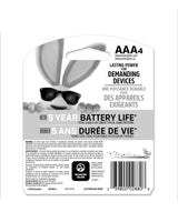 Energizer NH12BP-4 AAA 800mAh NiMH Rechargeable Batteries, Pre-Charged, All Purpose, 4-pk
