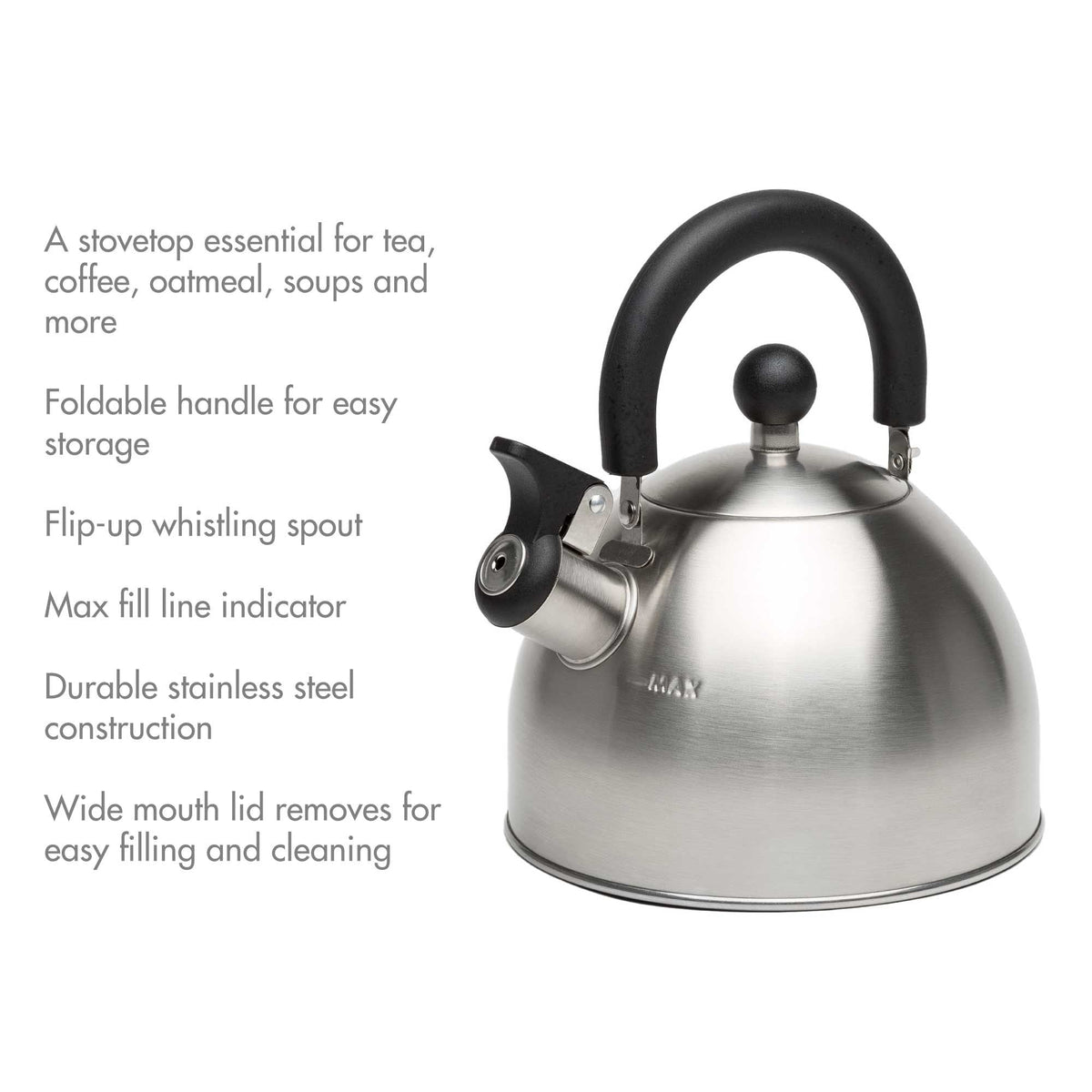 Epoca Stainless Steel Stovetop Kettle, 1.4-L