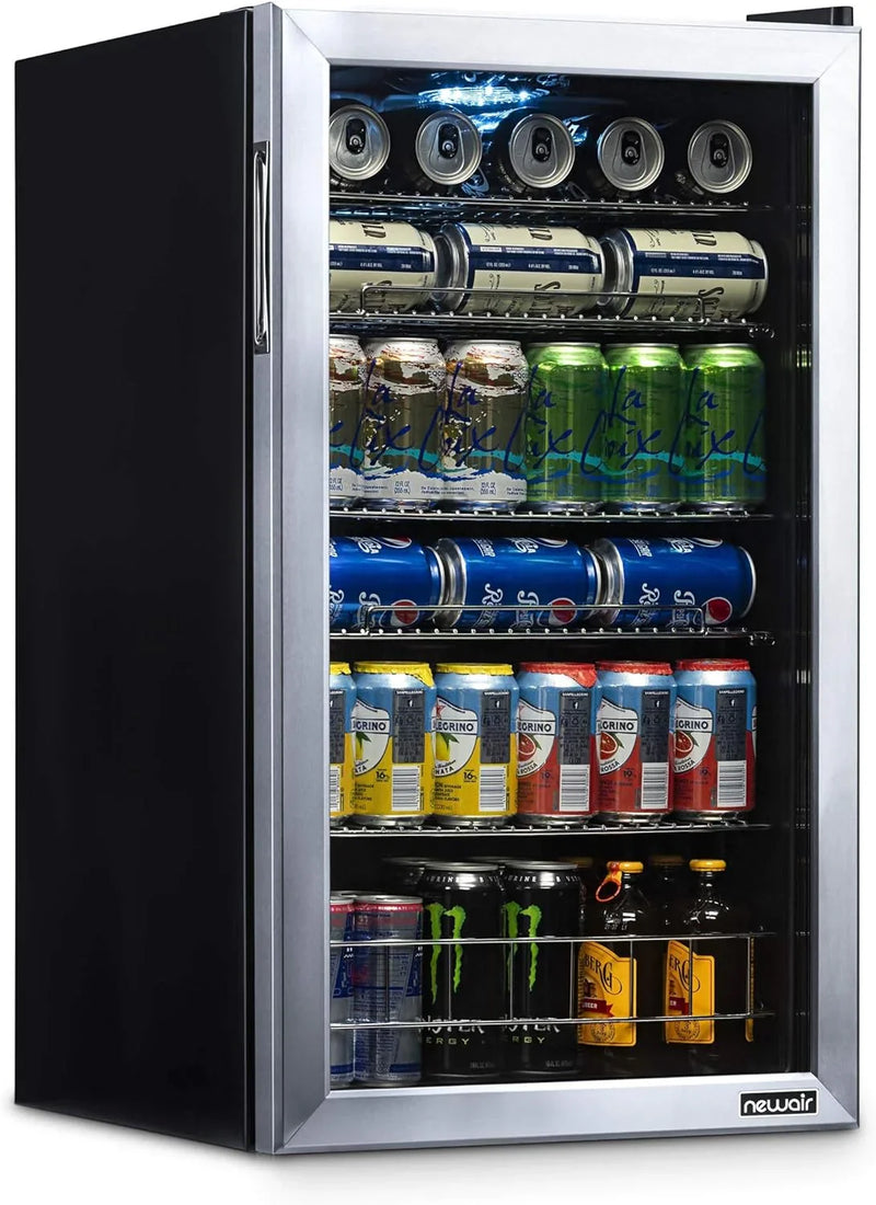 Beverage Refrigerator Cooler | 126 Cans Free Standing with Right Hinge Glass Door D7