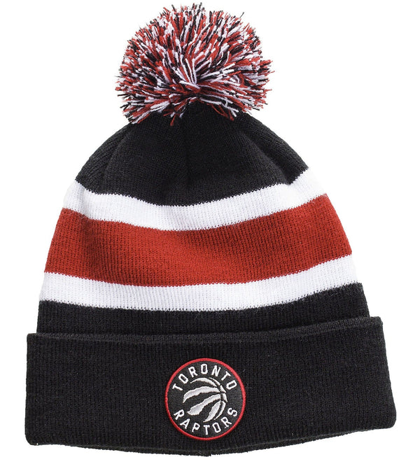 Fan Favorite NBA Toronto Raptors Mass Breakaway Stretch Knit Cuffed Toque with Pom Pom, Blue/Red K6