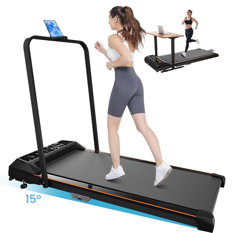 CoolHut Walking Pad, Under Desk Treadmill, 4-in-1 Home/Office Treadmill, Compact and Portable Foldable Treadmill, No Installation, Low Noise, LED... C6