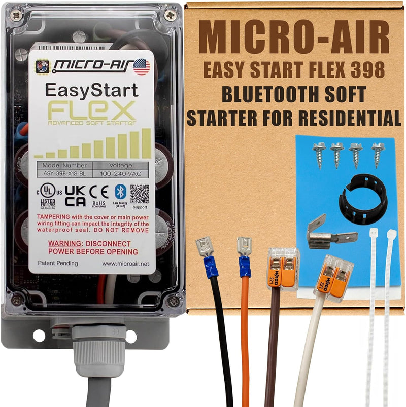 Bluetooth Soft Start Kit for Home Air Conditioner, RV & Commercial Use, Works with Generators, Reduces Power Surge, Efficient Start-Up - Up to 6 Tons w/Installation Kit M3