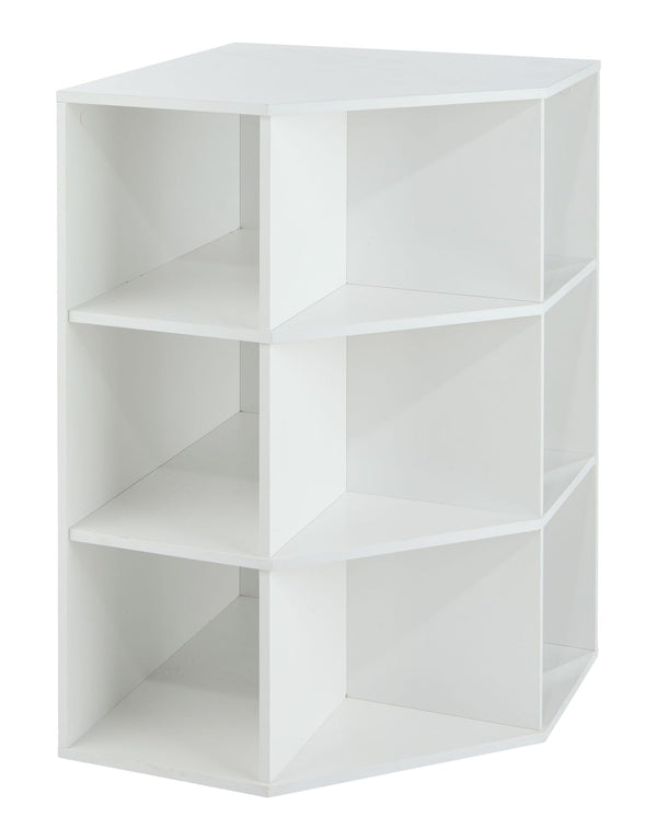 For Living 9-Cube Corner Unit Open Shelf Organizer, White H6