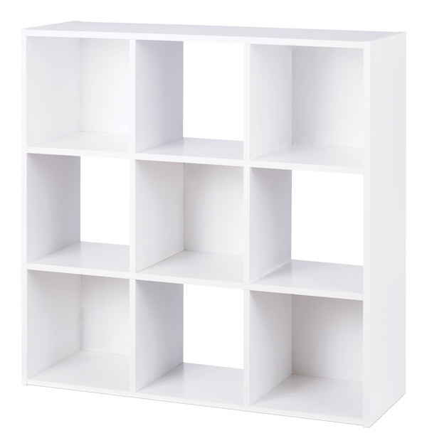 For Living 9-Cube Storage Organizer, Bookcase/Bookshelf, White N1