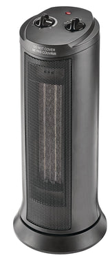 For Living Oscillating Tower Ceramic Space Heater withThermostat, 1500W, Black