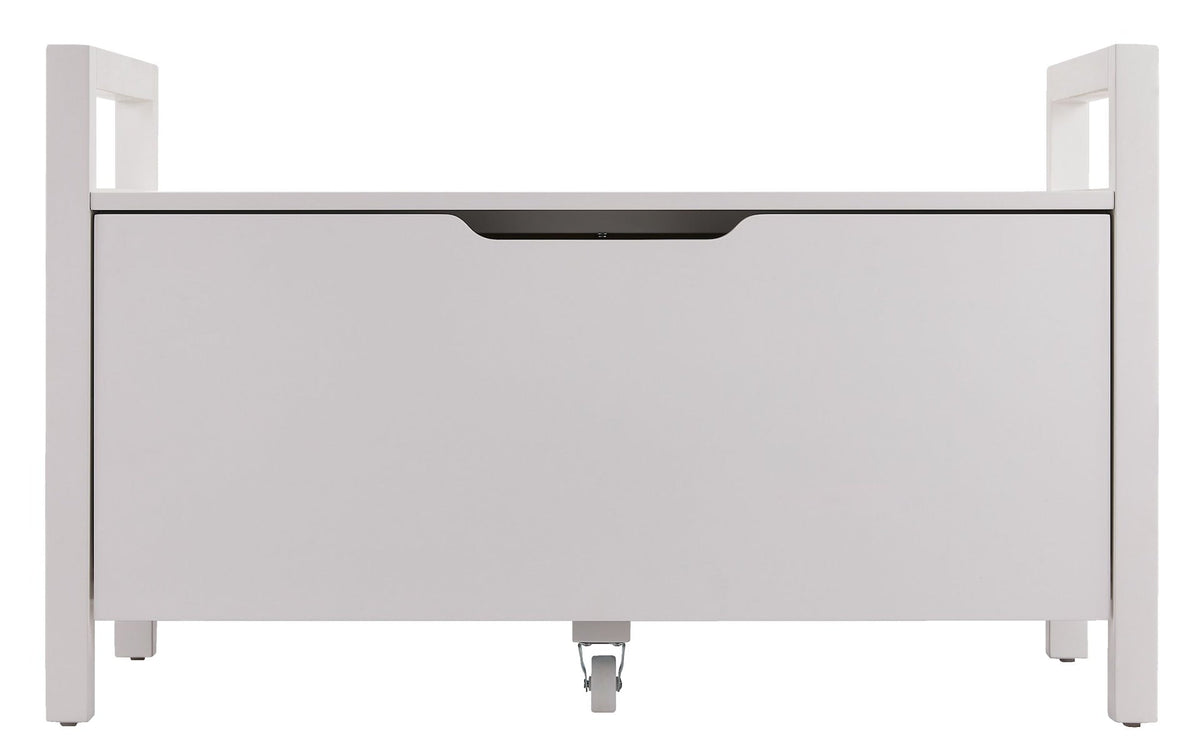 FOR LIVING Pull-Out Storage Bench with Cut-out Handles, 36 x 17 x 22-in, White