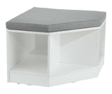 For Living Space Saving Corner Bench with Storage, White/Grey